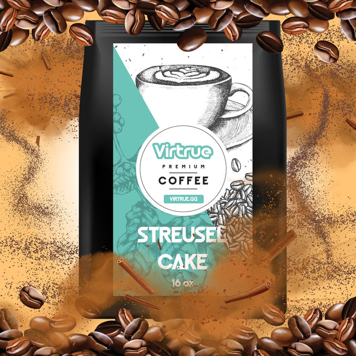 Streusel Cake Flavored Coffee – 16oz | Virtrue Premium