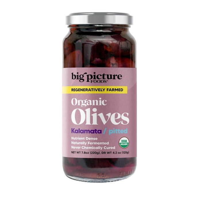 Big Picture Foods - Organic Kalamata Olives Pitted - Case of 8 - 7.8 Oz
