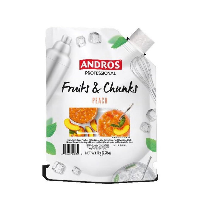 Andros Peach Fruit & Chunks – 2.2 lb Pouch for Pastries & Desserts - SPECIALTY FOOD SOURCE