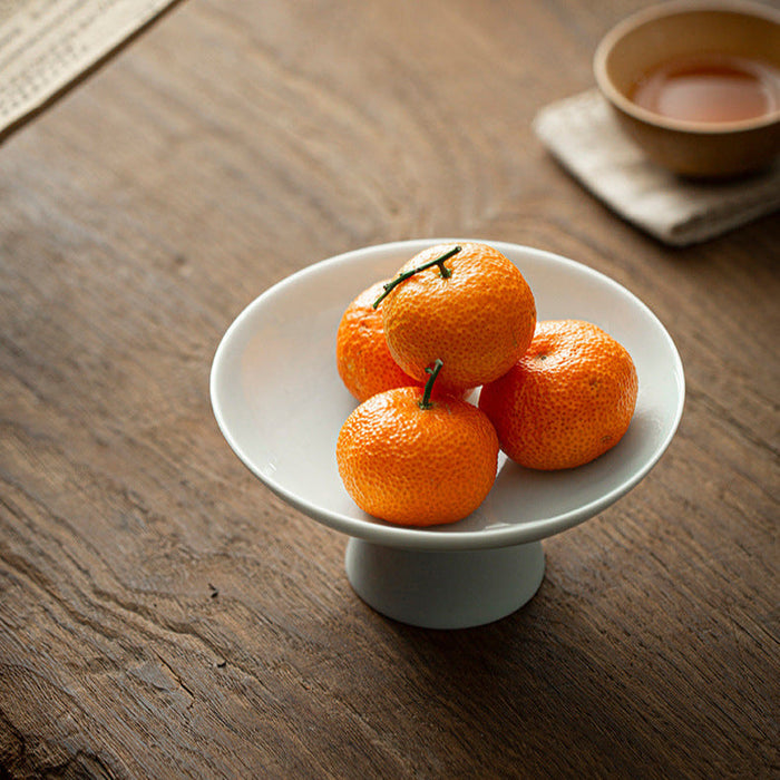 High Foot Snack Plate Suet White