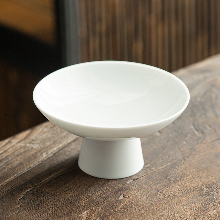 High Foot Snack Plate Suet White