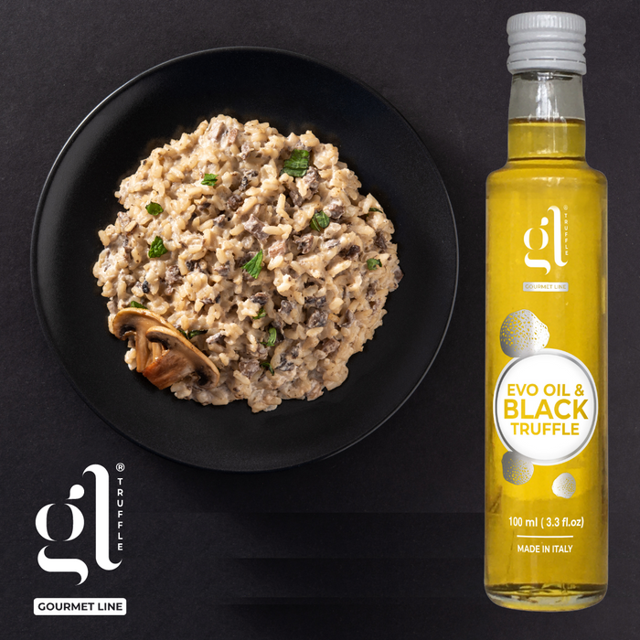 GL Truffle Gourmet, Extra Virgin Olive Oil & Black Truffle with truffle slices (3.4 Fl oz) 100ml