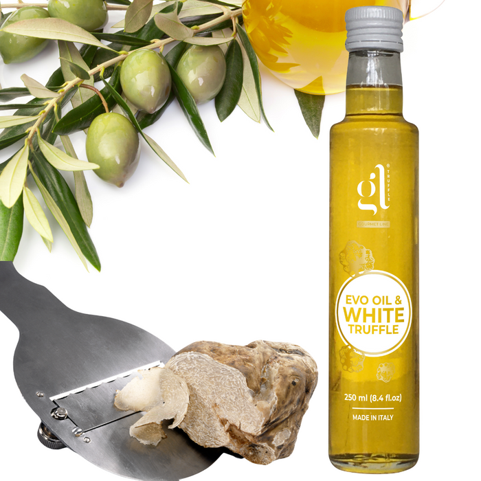 GL Truffle Gourmet, Extra Virgin Olive Oil & Black Truffle with truffle slices (8.5 FL Oz) 250 ml