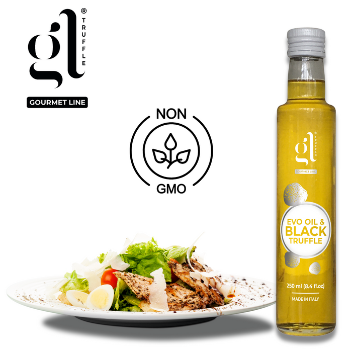 GL Truffle Gourmet, Extra Virgin Olive Oil & Black Truffle with truffle slices (8.5 FL Oz) 250 ml