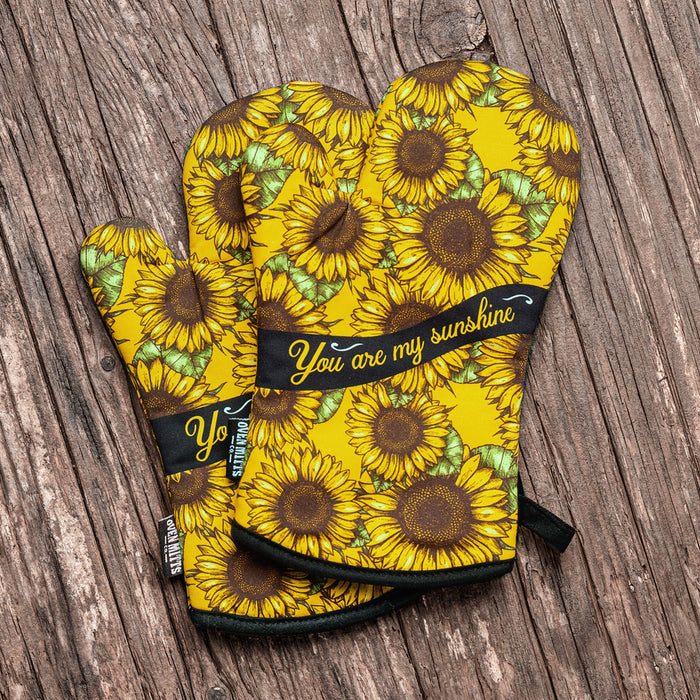 Sunflower You Are My Sunshine Oven Mitts And Potholder Set