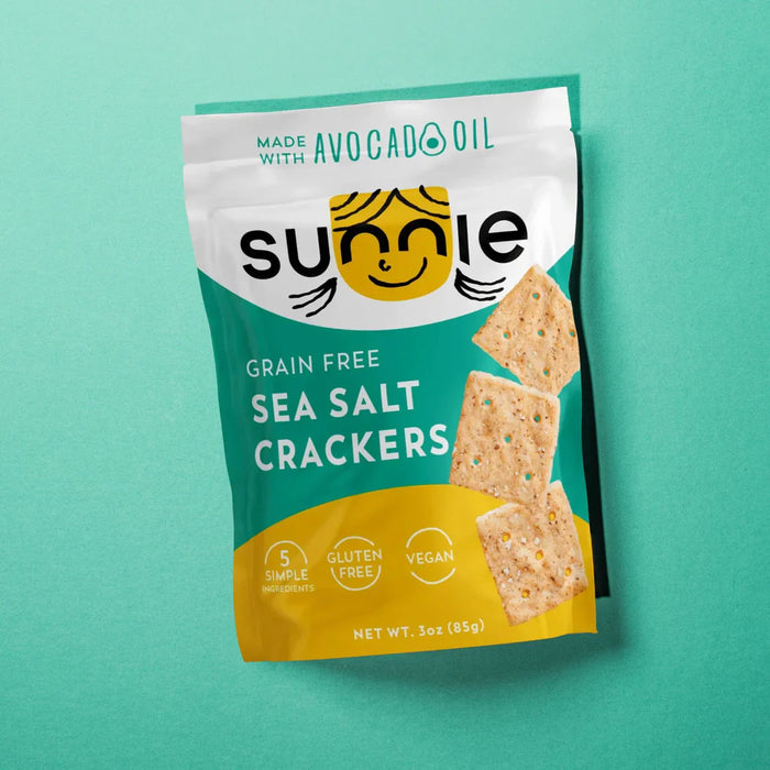 Sunnie - Sea Salt Crackers, 0.9 oz (Pack of 8) - Gluten-Free Snacks