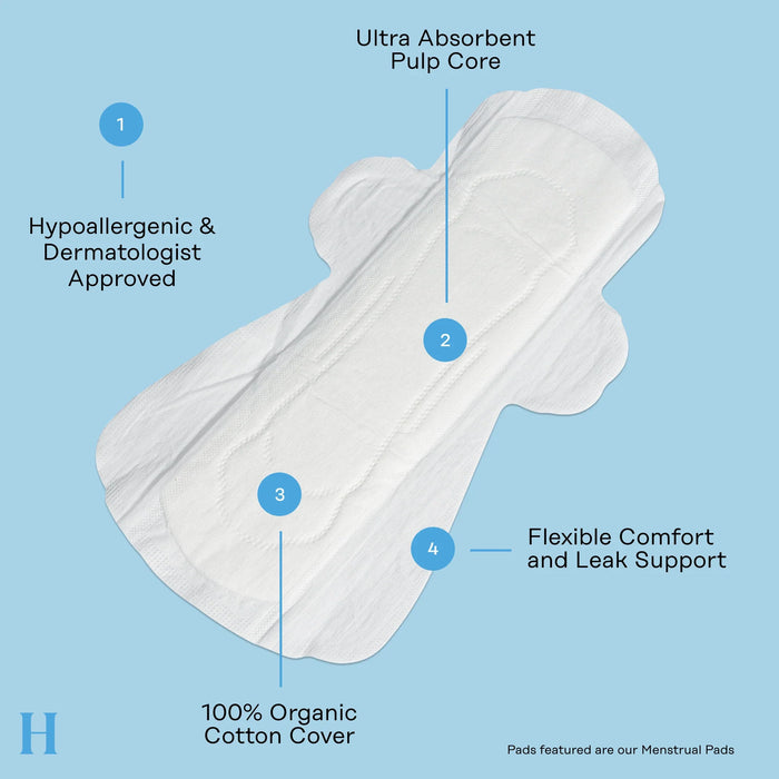 The Honey Pot Super Herbal Menstrual Pads (Pack of 16)