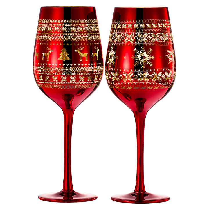 decorated wine glasses for christmas Crystal Christmas Tree Wine & Water Glasses