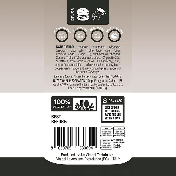 GL Truffle Gourmet, Sauce, with Meadow mushrooms, Truffle Juice, 33. oz