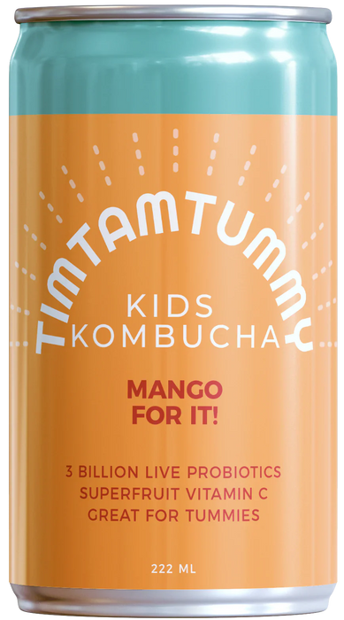 Tim Tam Tummy - Organic Mango Kombucha, 0.222L (Pack of 6) - Kids' Fruity Drink
