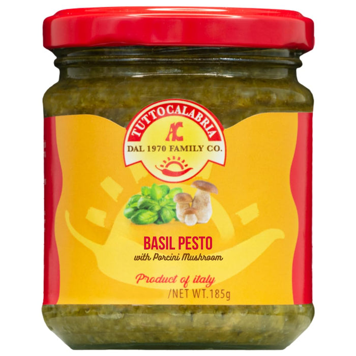 TuttoCalabria, Basil Pesto with Porcini mushroom, 6.5 oz (185 g)