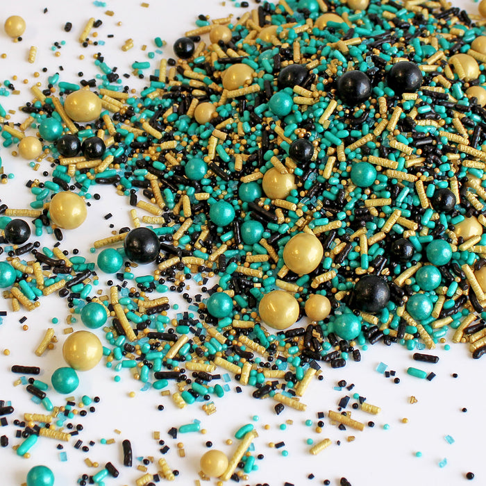 Black, Gold & Teal Sporty Sprinkles