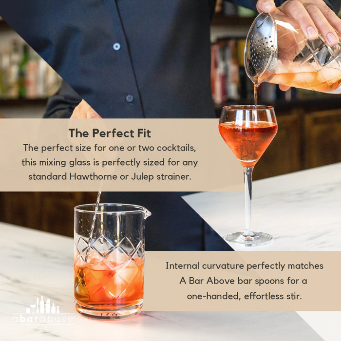 Diamond Cut Cocktail Mixing Glass