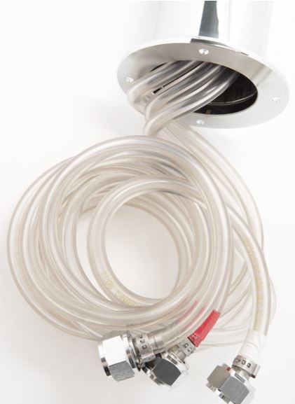 Triple Faucet SS Body 3" Column Tower