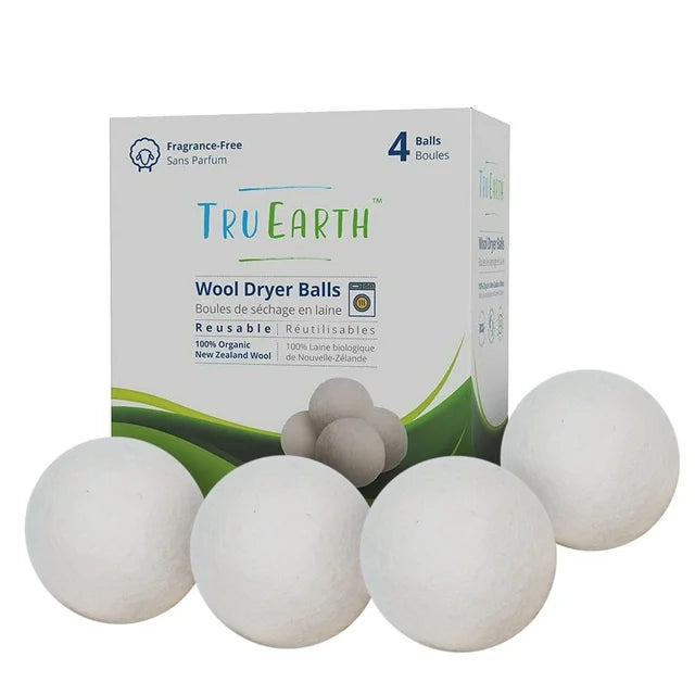 Tru Earth - Wool Dryer Balls, 4 ct (Pack of 4) - Natural Fabric Softener