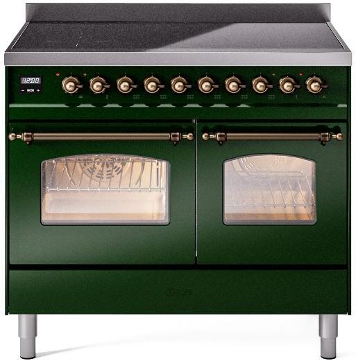 ILVE Nostalgie II 40" Electric Range , Emerald Green, Bronze Trim UPDI406NMPEGB