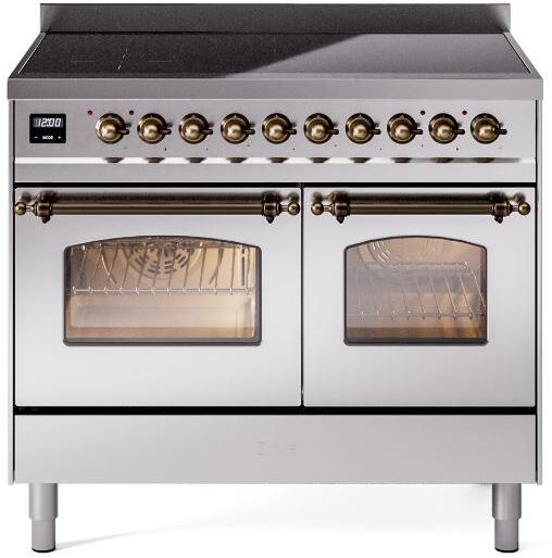 ILVE Nostalgie II 40" Electric Range, Stainless Steel, Bronze Trim UPDI406NMPSSB