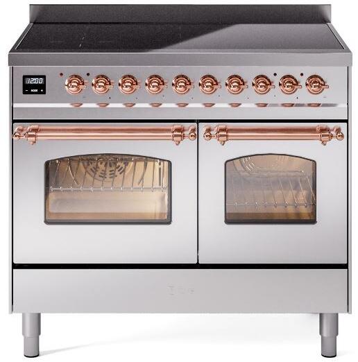 ILVE Nostalgie II 40" Electric Range, Stainless Steel, Copper Trim UPDI406NMPSSP
