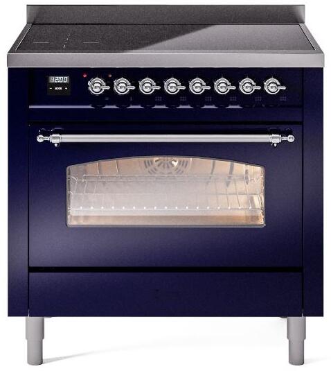 ILVE Nostalgie II 36 " Electric Range, Blue, Chrome Trim UPI366NMPMBC