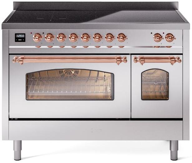 ILVE Nostalgie II 48" Electric Range, Stainless Steel, Copper Trim UPI486NMPSSP