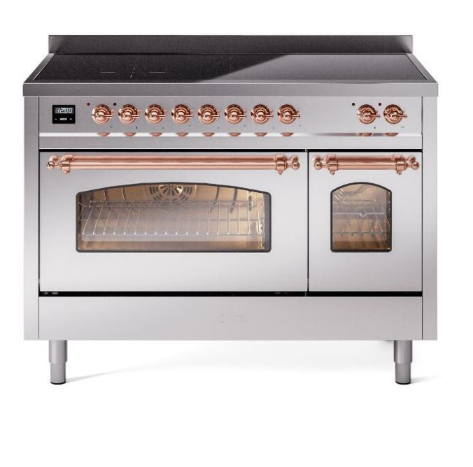 ILVE Nostalgie II 48" Electric Range, Stainless Steel, Copper Trim UPI486NMPSSP
