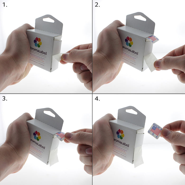 Made in U.S.A. Stickers - 1" x 1" - 500/Box