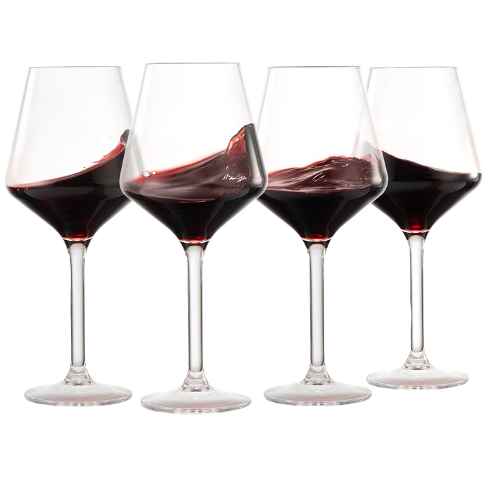 European Style Unbreakable Stemmed Crystal Wine Glasses, | Set of 4 | 100% US Tritan Drinkware, 18 oz Acrylic Dishwasher Safe Clear Color Shatterproof BPA-free plastic, Reusable, All Purpose Glassware