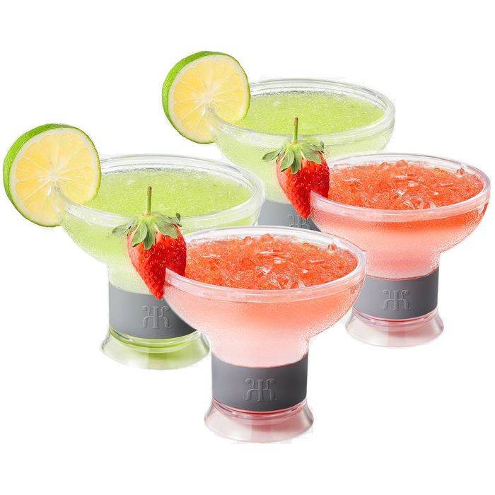 Frozen Margarita & Cocktail Chiller Glasses | Set of 4 | 12 OZ Unbreakable Tritan Acrylic