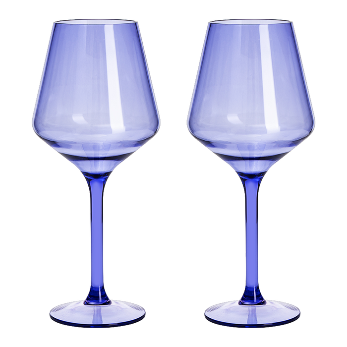 Floating Wine Glasses for Pool - Set of 2-15 OZ Shatterproof Poolside Wine Glasses, Tritan Plastic Reusable Stemware, Beach Outdoor Cocktail, Wine, Champagne, Water Glassware - Spring Summer (Green)