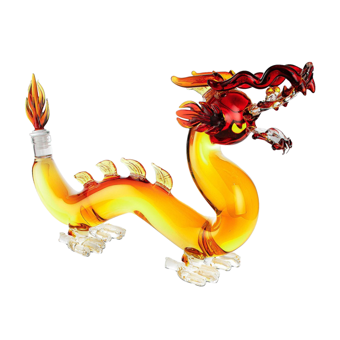 Dragon Drinking Decanter - GOT, I Drink and I Know Things - Whiskey and Wine Decanter Large 10x16" - 100% Lead-Free High Borosilicate Glass, - The Wine Savant Handblown Glass. Movie Night! (600ml)