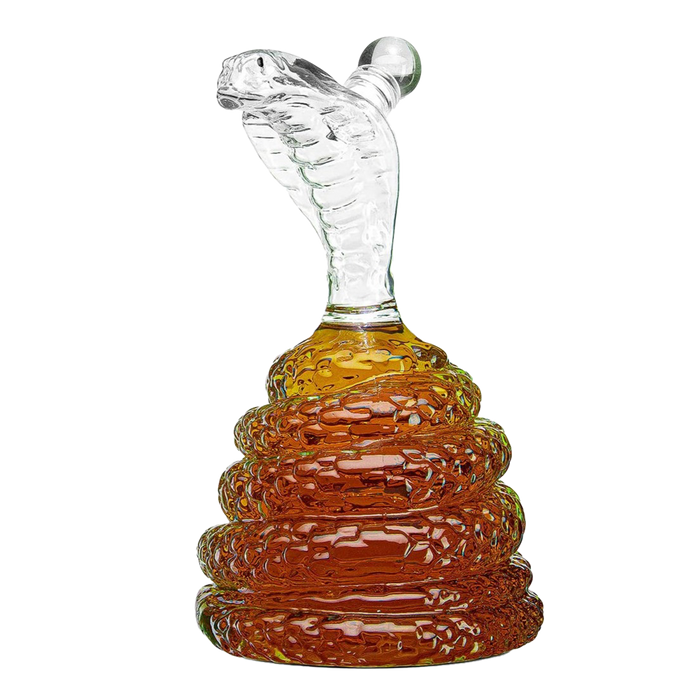 King Cobra Snake Whiskey Snake Whiskey & Wine Decanter King Cobra Snakes Liquor Decanters - Snake Bottle 500ml - The Wine Savant Snake glass decanter, Coiled Snake Holder Ornament Home Decoration - Hold Any Liquod