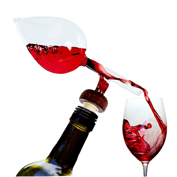 Italian Wine Aerator Decanter, Aerator Pourer, Red & White In Bottle Aerators, Makes Your Wines Taste Better, Italian Design Decanter, Whiskey & Spirits Gifts, 2x5 Inches Areadivino Aerator Clear