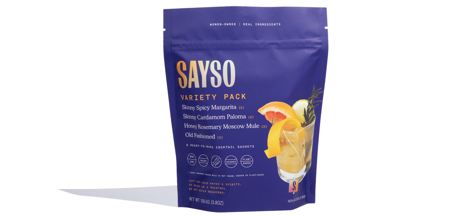 Sayso - Cocktail Mix Skinny Cardamom Plum, 4.62 oz (Case of 6) - Gluten-Free Drink Mixers