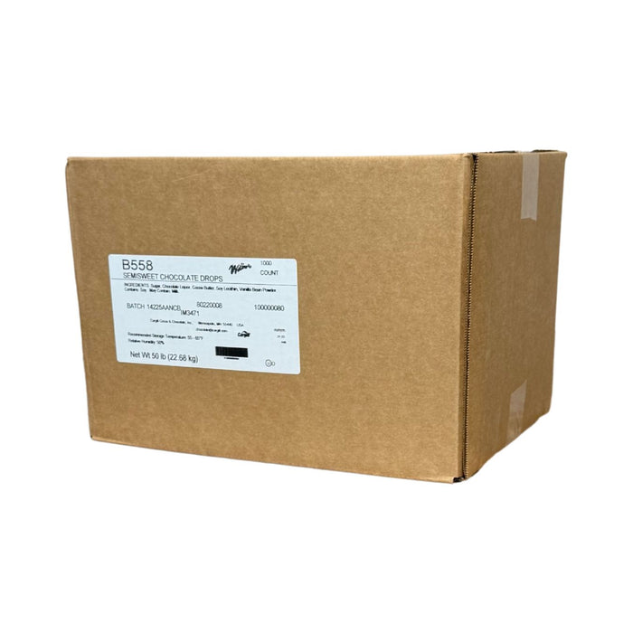 Wilbur 1000 Count Semisweet Chocolate Chips – 50 lb Bulk Bag for Baking and Manufacturing