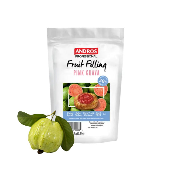 Andros Guava Fruit Filling | Professional Bake-Stable Pastry Filling (2.2 lb Pouch)