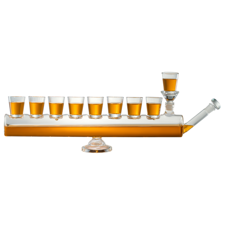 Menorah Decanter Set - Decanter & 8 Piece Shot Glass Set