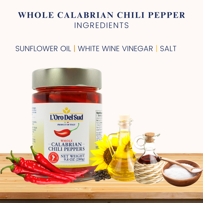 L'Oro Del Sud, Whole Calabrian Chili Peppers, 9 oz (255 g)