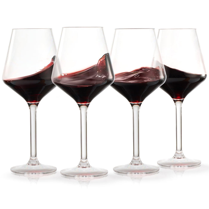 European Style Crystal, Stemmed Wine Glasses, Acrylic Glasses Tritan Drinkware, Unbreakable Muted Color | Set of 6 | Shatterproof BPA-free plastic, Reusable, All Purpose Glassware, Hand Wash Only 15oz