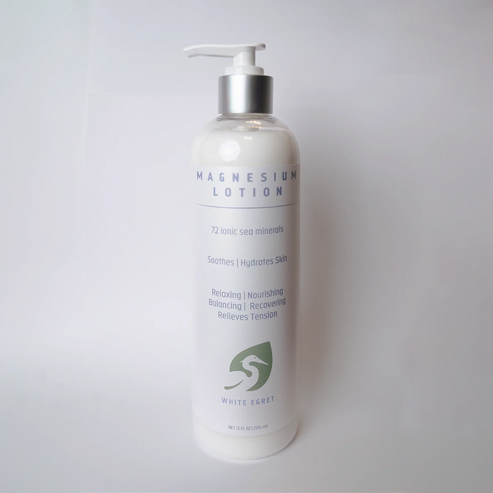 White Egret - Magnesium Lotion Soothes, 12 fl oz - Muscle Relaxation Topical