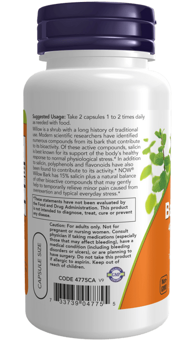 Willow Bark Extract 400mg-15% Salicin