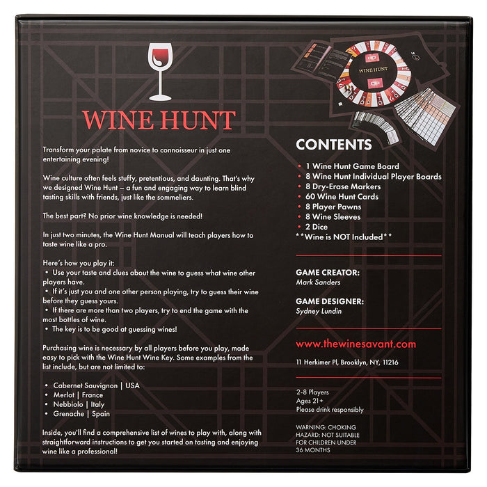 WineHunt - an Interactive Blind Wine Tasting Game, Rely On Taste & Smell to Learn How to Taste Wine Just Like a Sommelier - Gift for Wine Lover, Connoisseur, Fun Game to Play with Friends, Family