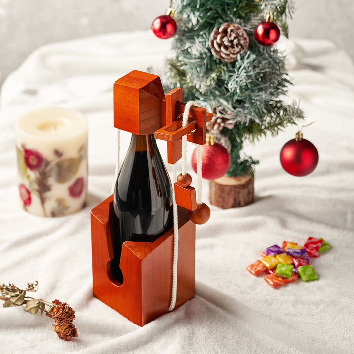 Wine Bottle Puzzle Game - 3D Wooden Wine Bottle Holder