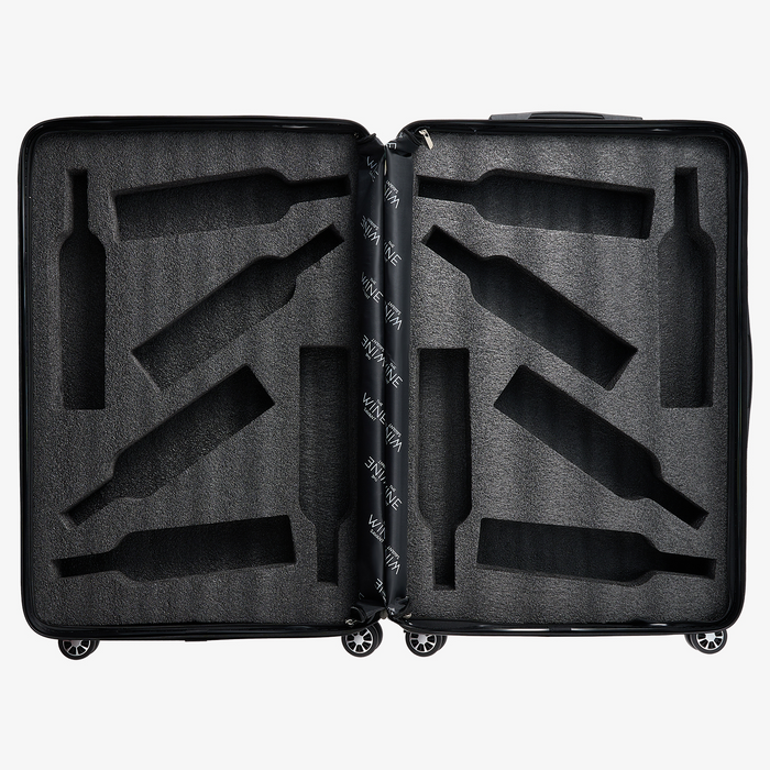 Wine Bottle Suitcase | Holds 12 Standard 750 ML Size Bottles | Universal Airplane Luggage Case, TSA Approved Wheeled Bag For Professionals and Consumers, Gift For Wine Lovers & Connoisseurs (28 IN)