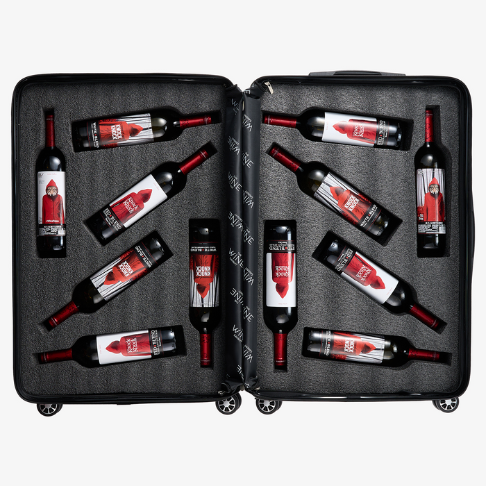 Wine Bottle Suitcase | Holds 12 Standard 750 ML Size Bottles | Universal Airplane Luggage Case, TSA Approved Wheeled Bag For Professionals and Consumers, Gift For Wine Lovers & Connoisseurs (28 IN)