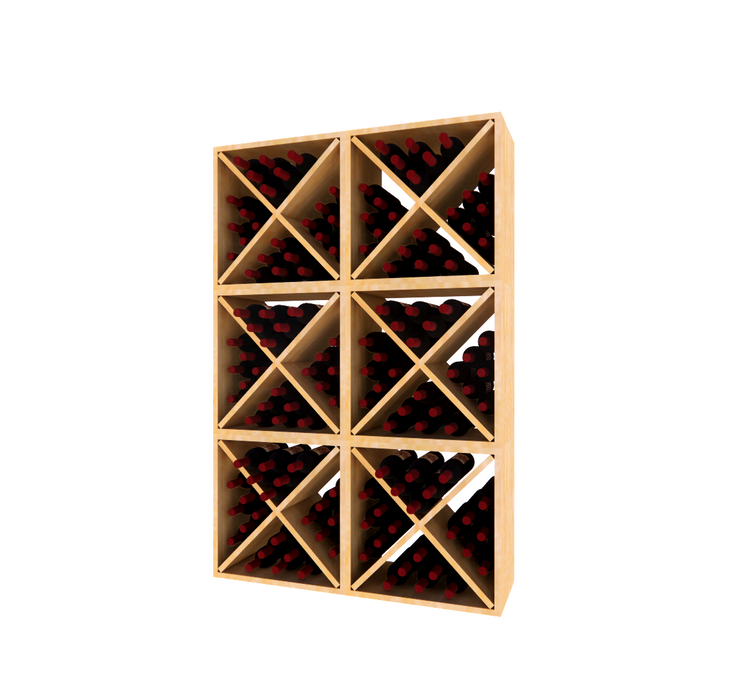 Modular Wine Cube Storage for Various Size Bottles 6 Stackable Design Handcrafted Wood Bins Holds 144 Bottles