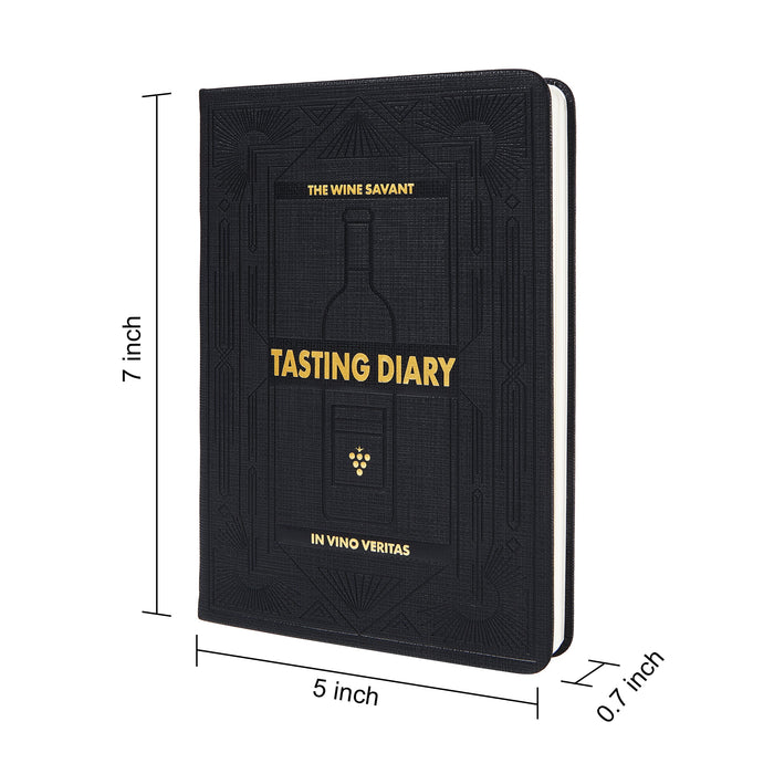 Wine Folly Wine Journal Guided Wine Tasting Notes (5" x 7" B6 Notebook) (Black)