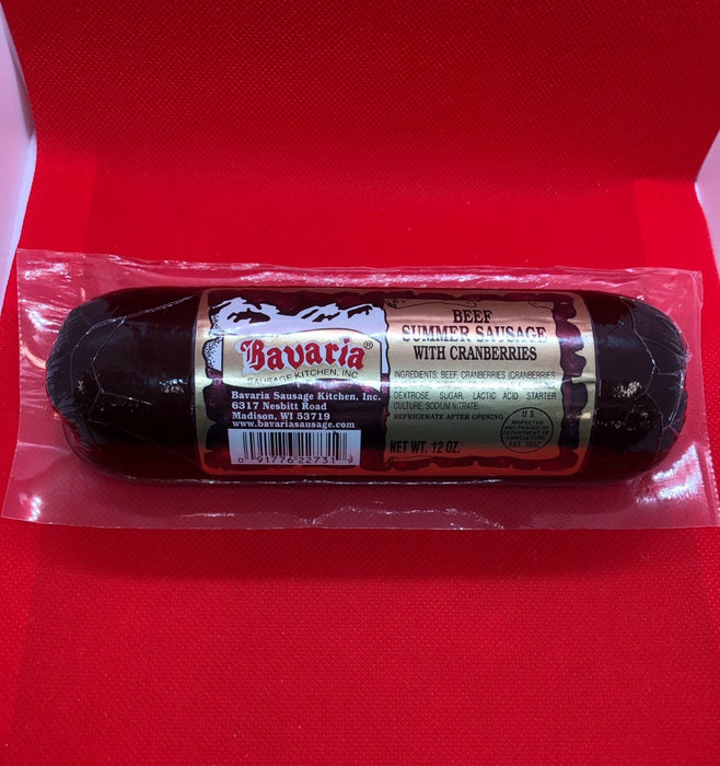 Bavaria Beef Summer Sausage with Cranberries, 12oz