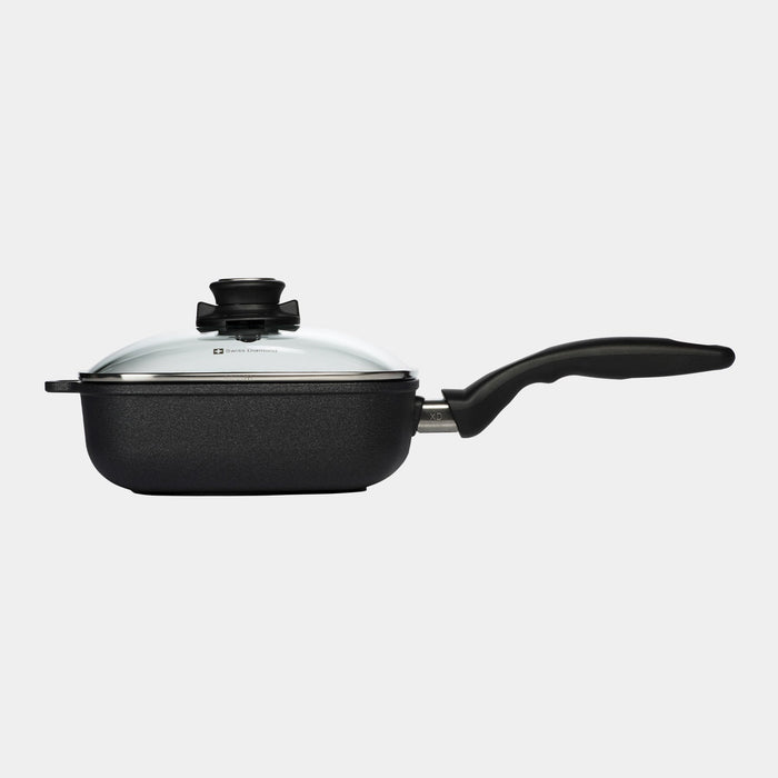 XD Nonstick Square Saute Pan with Glass Lid - Induction