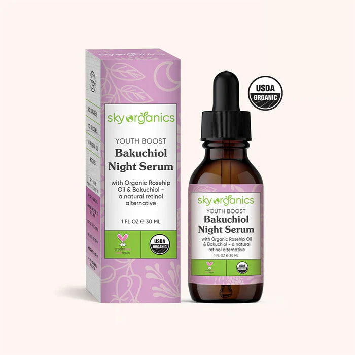 Sky Organics Youth Boost Night Serum with Bakuchiol Freeze-Dried