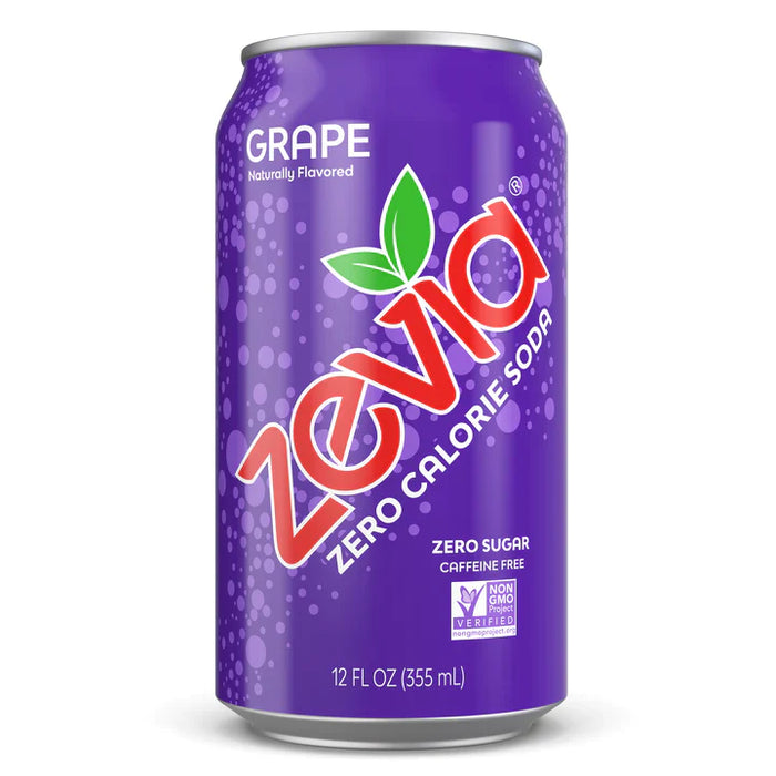 Zevia Grape Soda, Naturally Sweetened with Stevia Extract (Pack of 12-12 Fl Oz)